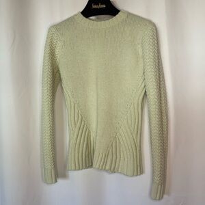 Ted Baker London Pale Mint Crewneck Cable-Detail Sweater